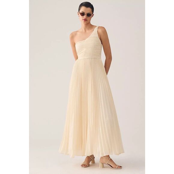 New Anthropologie Forever That Girl One-Shoulder Pleated Dress Size Small - Picture 4 of 16